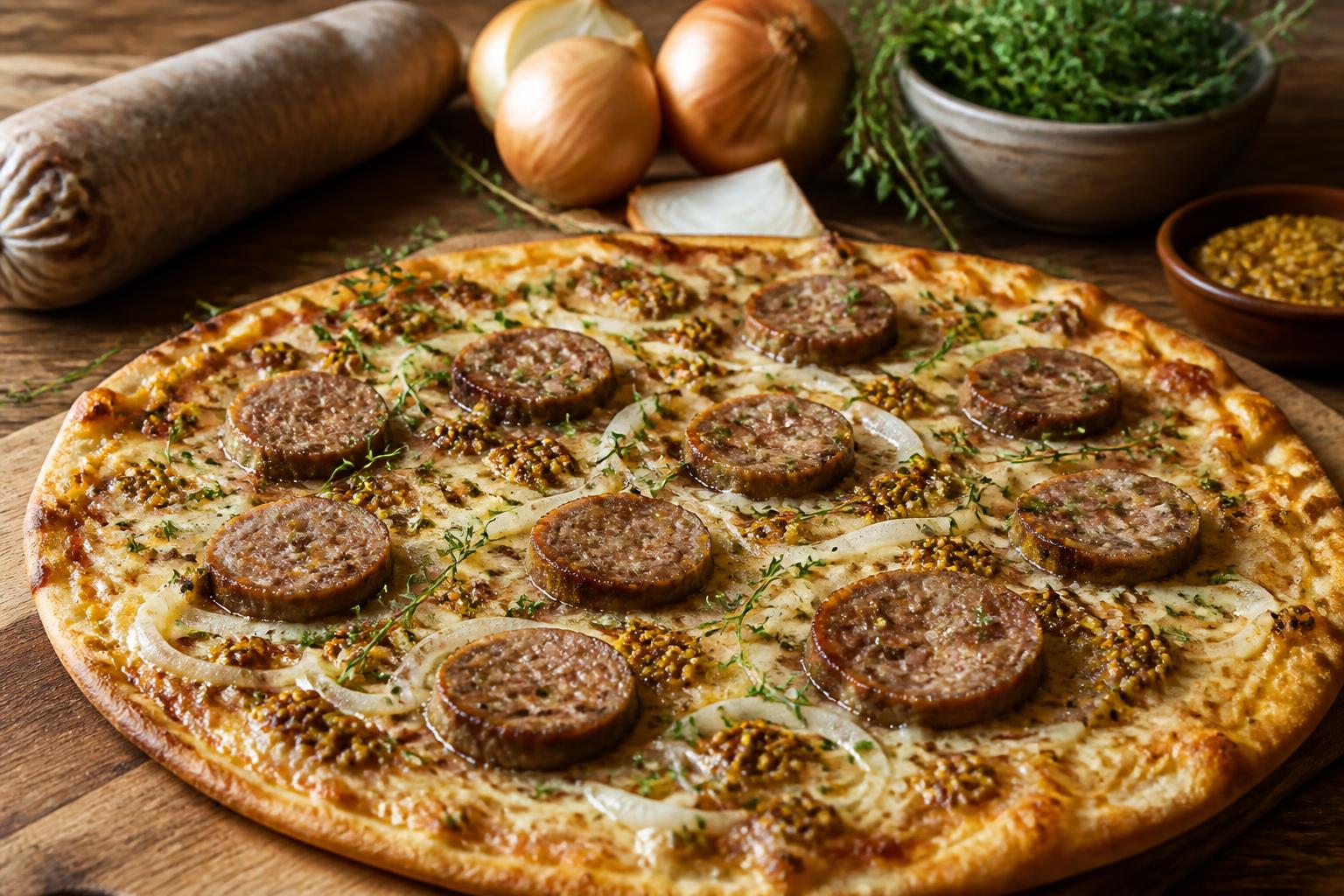 apprenez à préparer facilement une délicieuse pizza à l'andouillette chez vous grâce à notre recette simple et savoureuse. parfaite pour les amateurs de saveurs originales !