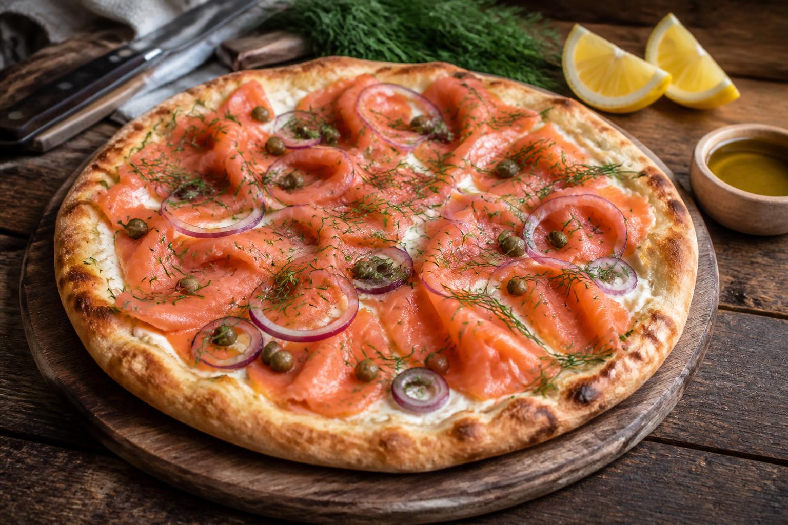 découvrez notre recette de pizza au saumon frais et profitez de nos astuces pour une saveur unique et délicieuse qui ravira vos papilles.