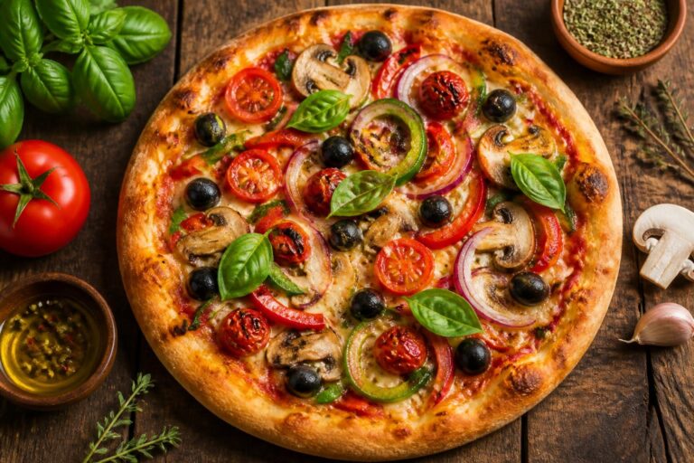 découvrez notre recette de pizza aux légumes facile et rapide pour une délicieuse pizza savoureuse et saine, parfaite pour toute la famille.