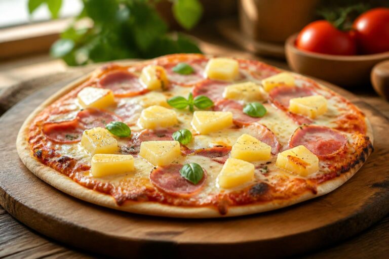 découvrez notre recette originale de pizza à l'ananas, une alliance sucrée-salée qui surprendra agréablement vos papilles et ravira vos invités.