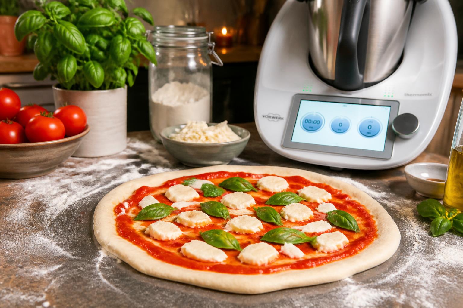 découvrez notre recette facile de pizza au thermomix, parfaite pour un repas maison rapide et savoureux. préparez une délicieuse pizza en un rien de temps !