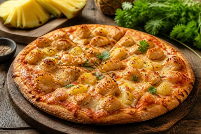 découvrez notre recette facile de pizza poulet ananas pour un savoureux mélange sucré-salé qui ravira vos papilles et impressionnera vos invités.
