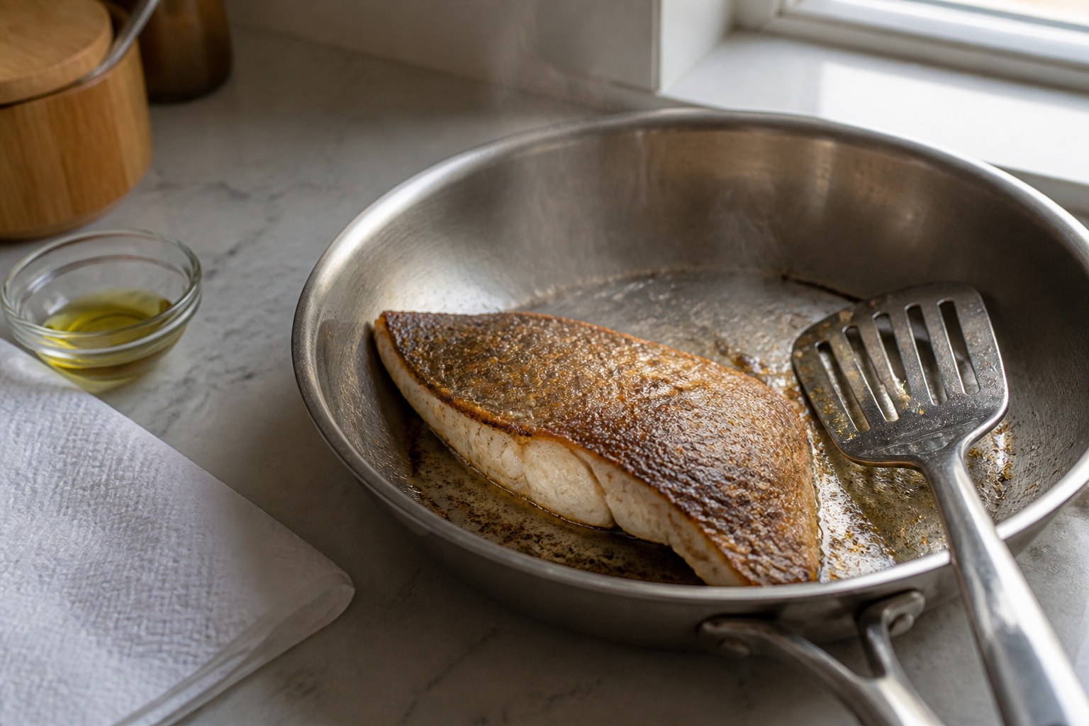 Black bass à la poêle : 8 minutes pour une peau croustillante