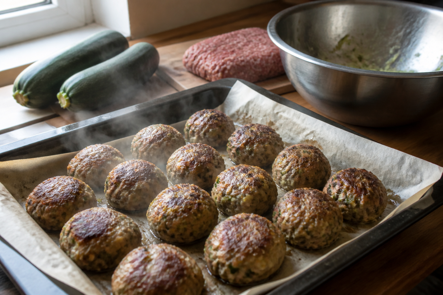 Boulettes bœuf-courgette au four : le plat complet qui régale