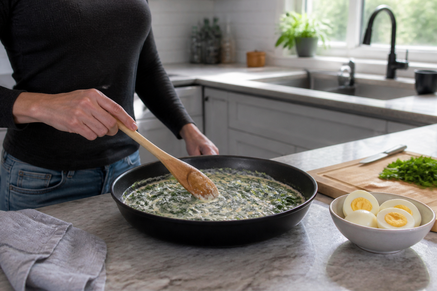 Épinards à la crème : la recette qui change des œufs durs