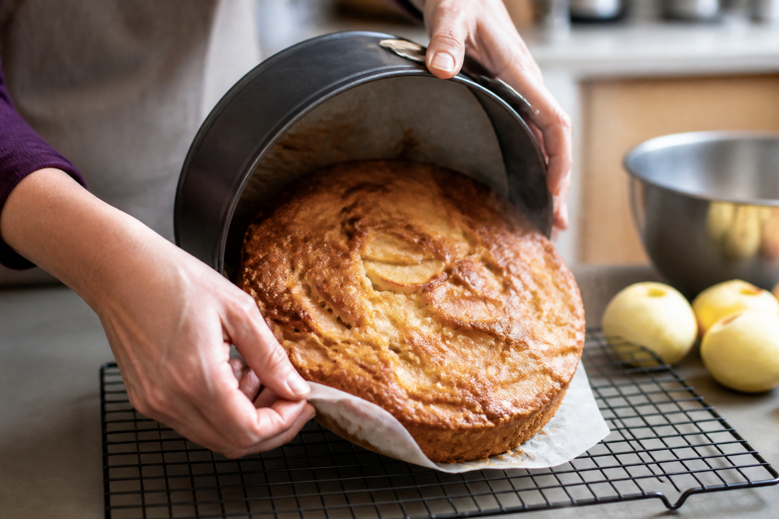 Gâteau invisible aux pommes : l'astuce pour qu'il ne colle pas au moule