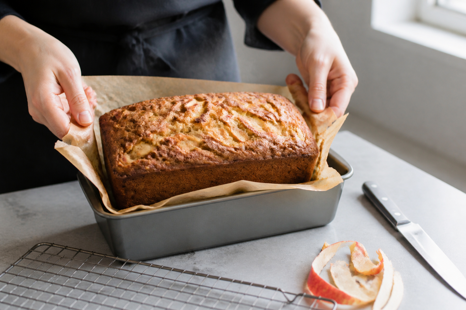 Gâteau invisible aux pommes : l'astuce pour qu'il ne colle pas au moule