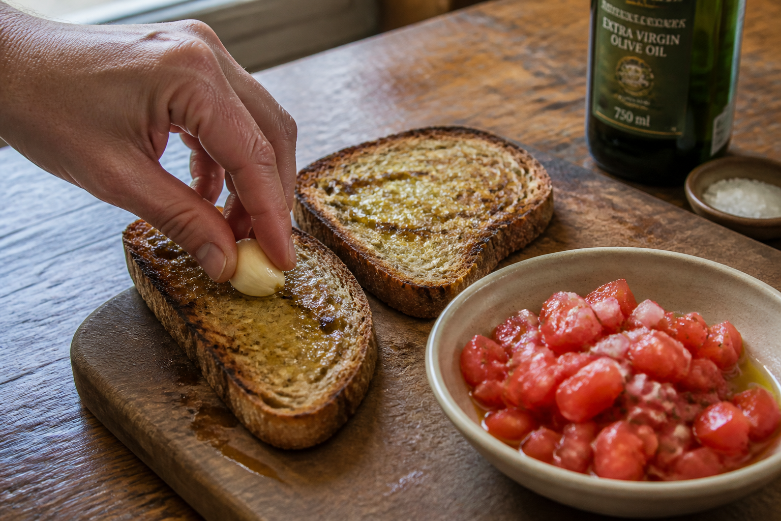 La bruschetta parfaite en 3 étapes simples