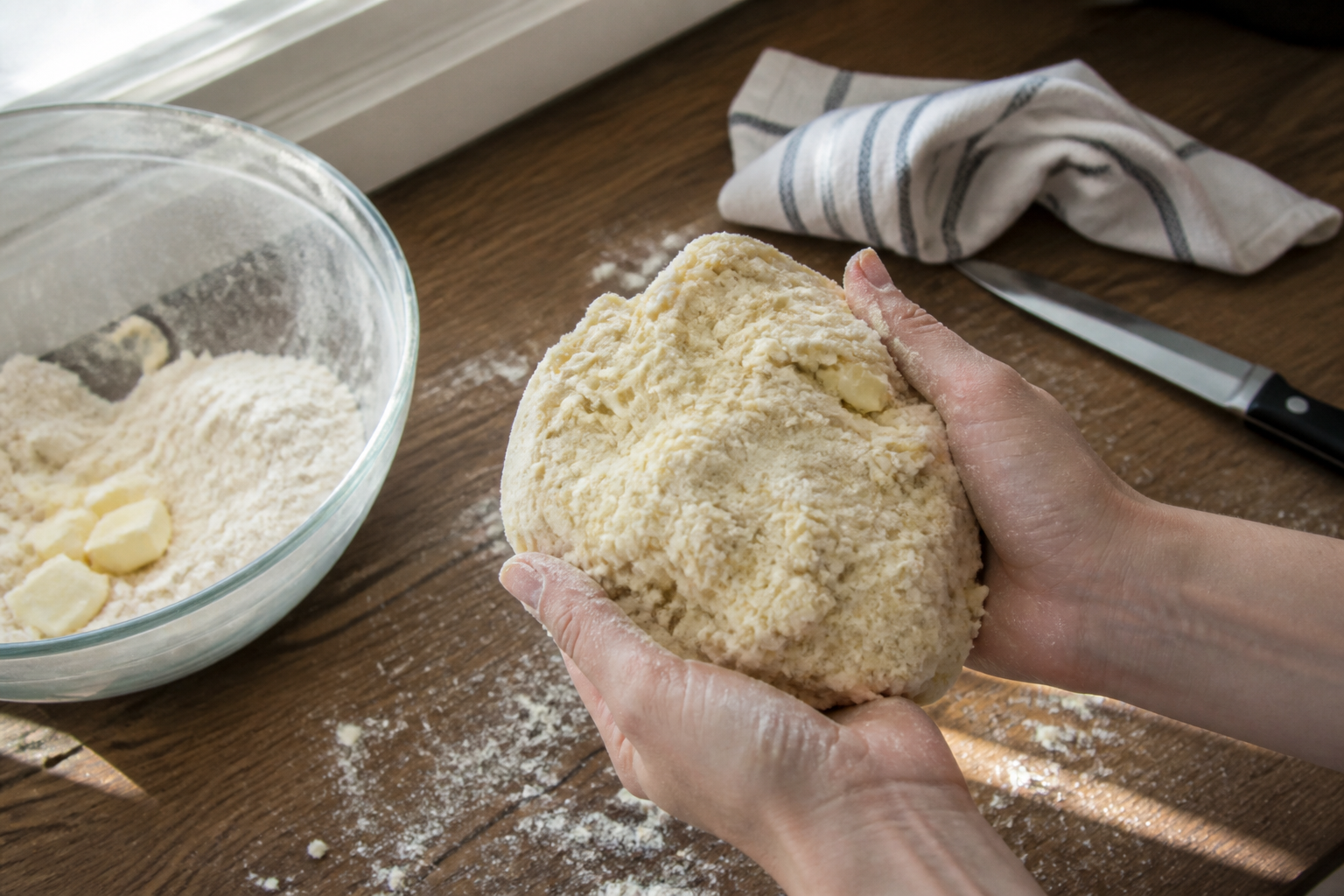 Pâte brisée sans robot : la technique du beurre pas complètement incorporé