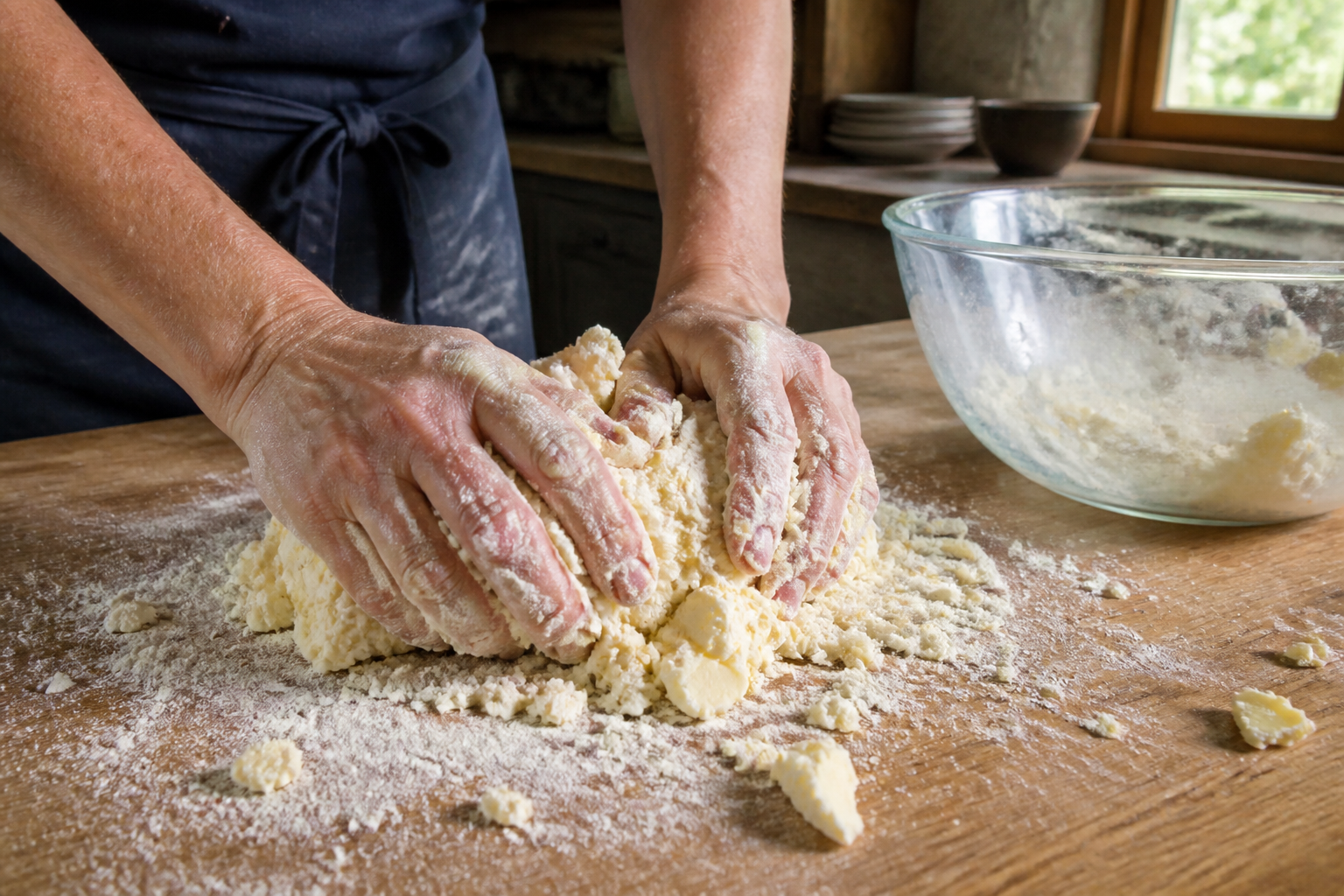 Pâte brisée sans robot : la technique du beurre pas complètement incorporé