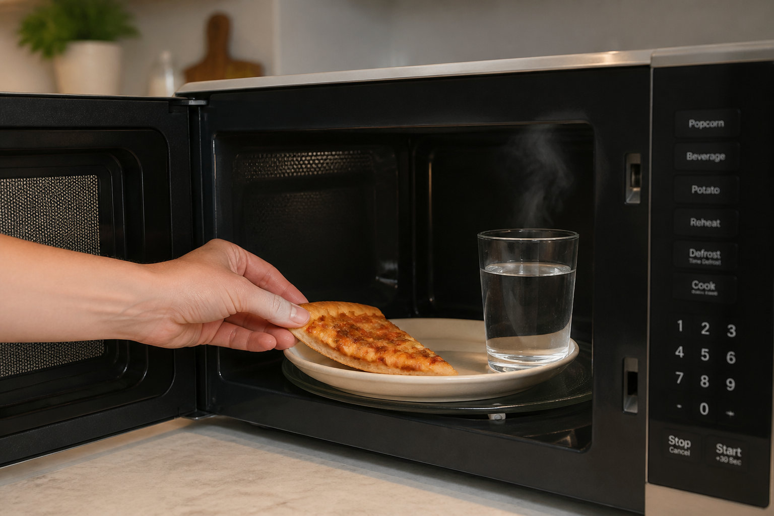 Pizza réchauffée au micro-ondes : le verre d'eau qui change tout