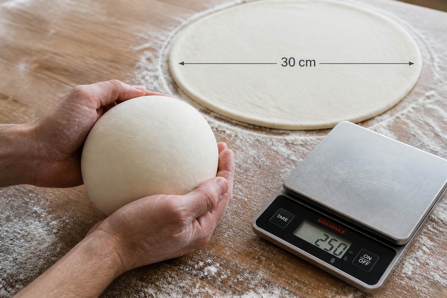 Poids de pâte à pizza : le bon dosage pour chaque taille