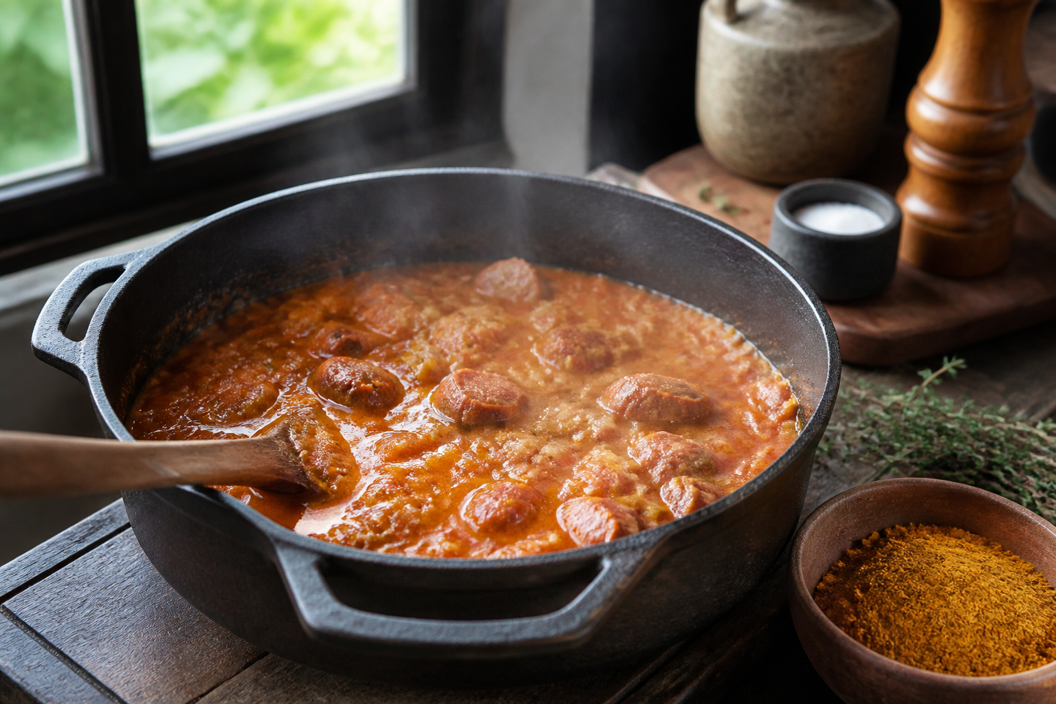 Rougail saucisse sans piment : comment garder le goût créole