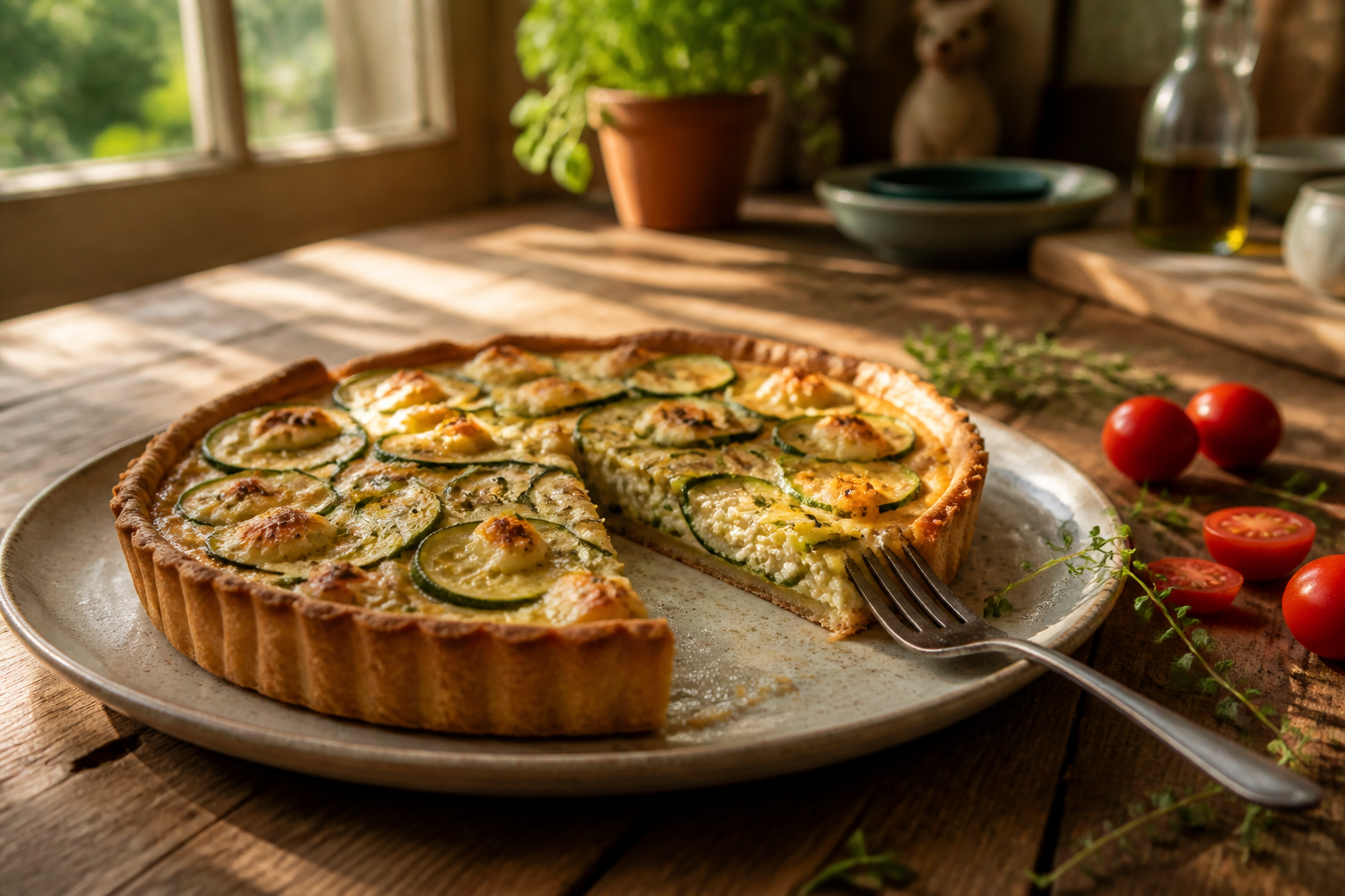 Tarte courgettes-chèvre : la recette rapide qui fait l'unanimité