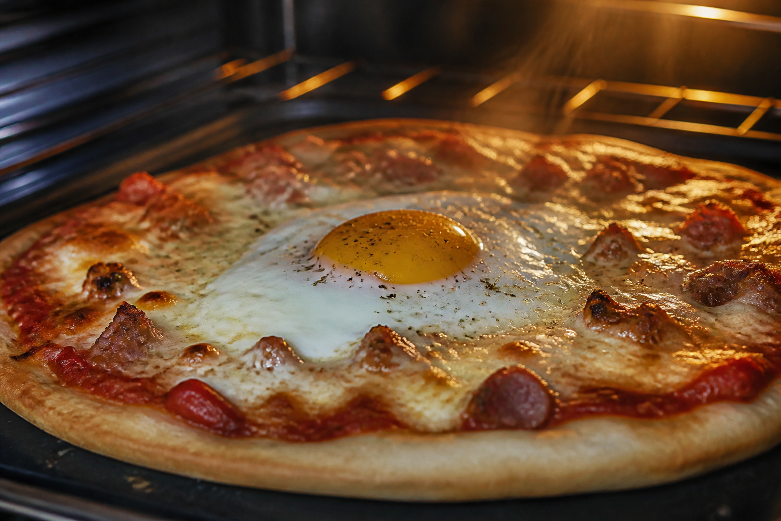 Œuf sur la pizza : à quel moment le mettre ?
