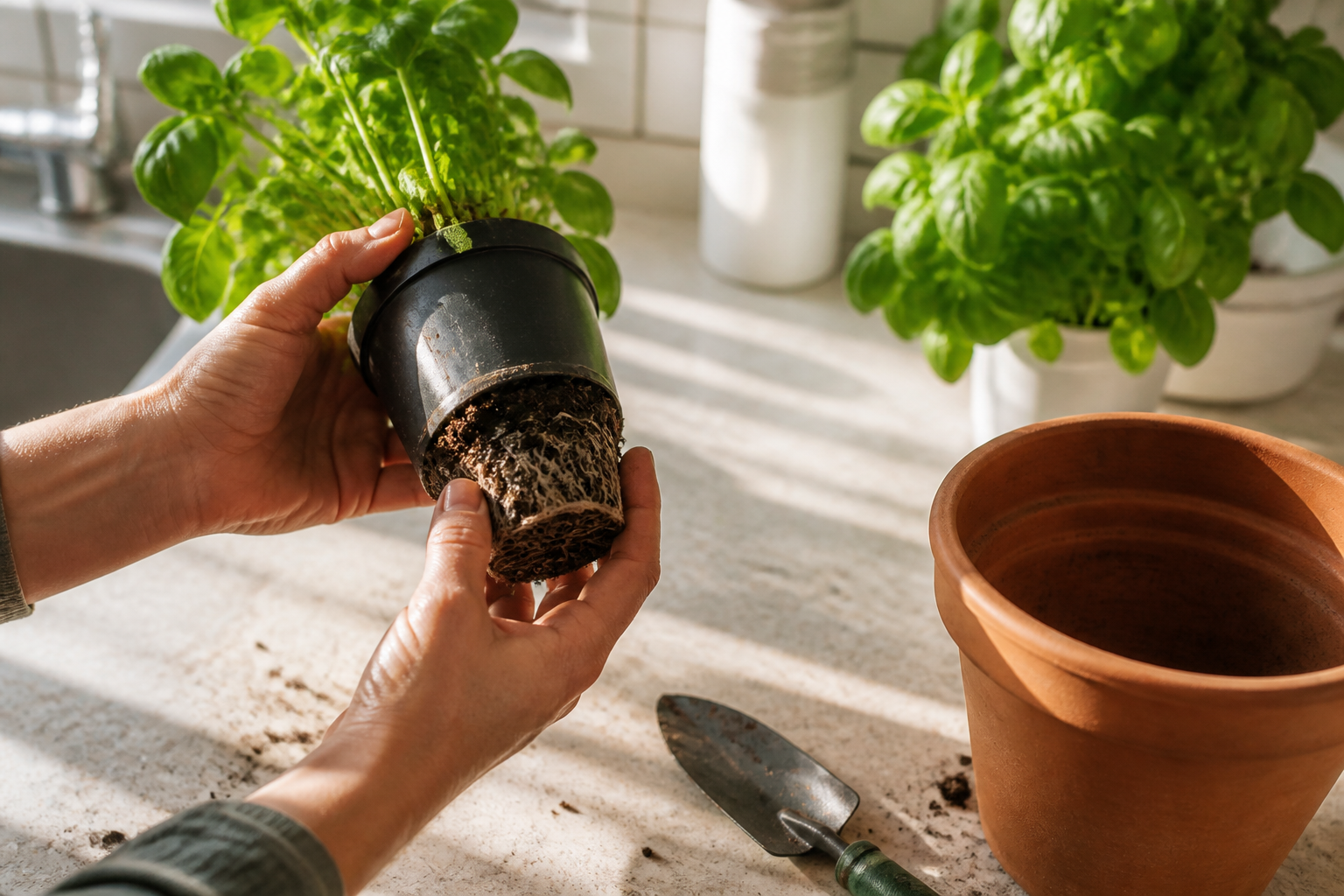 Basilic en pot : comment le garder vivant plus longtemps en cuisine