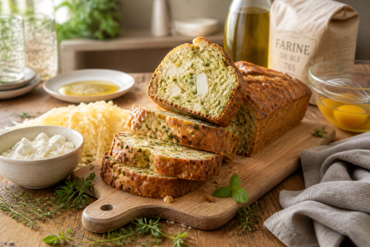 Cake courgette feta : la recette moelleuse parfaite pour l’apéro