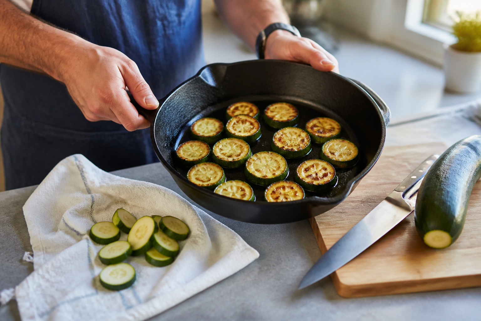 Courgette à la poêle : la méthode pour la dorer sans la détremper