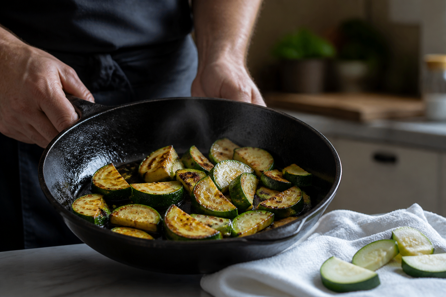 Courgette à la poêle : la méthode pour la dorer sans la détremper