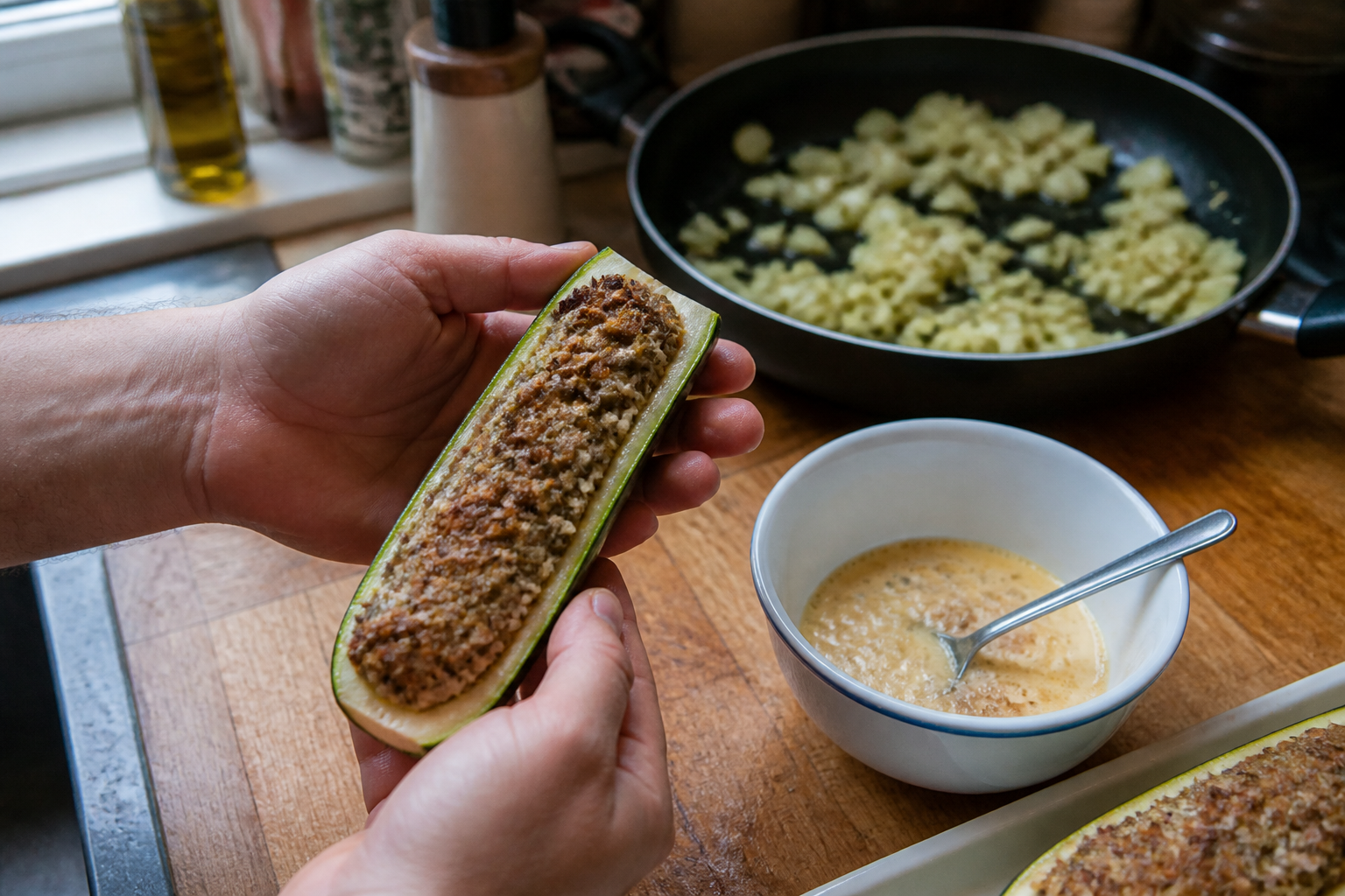 Courgette farcie : la farce simple qui tient bien à la cuisson