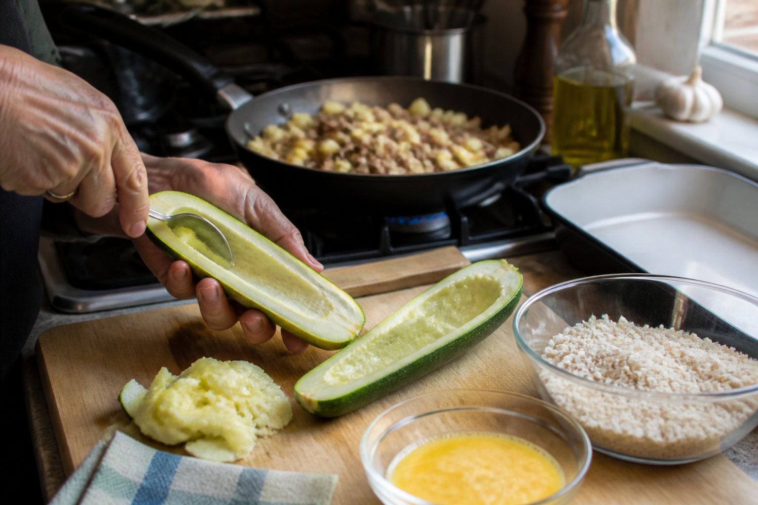 Courgette farcie : la farce simple qui tient bien à la cuisson