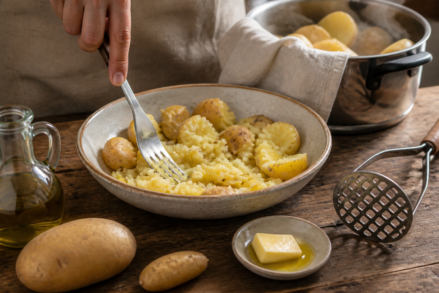 Écrasé de pomme de terre : la recette rustique plus rapide qu’une purée