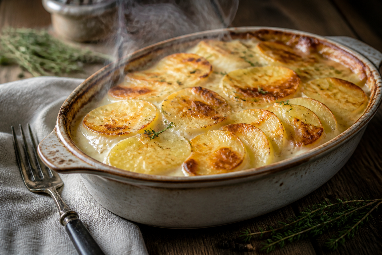 Gratin de pomme de terre : le bon équilibre entre crème, lait et fromage