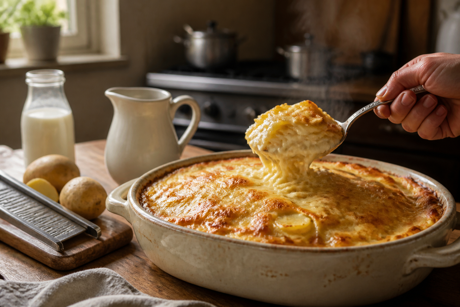 Gratin de pomme de terre : le bon équilibre entre crème, lait et fromage