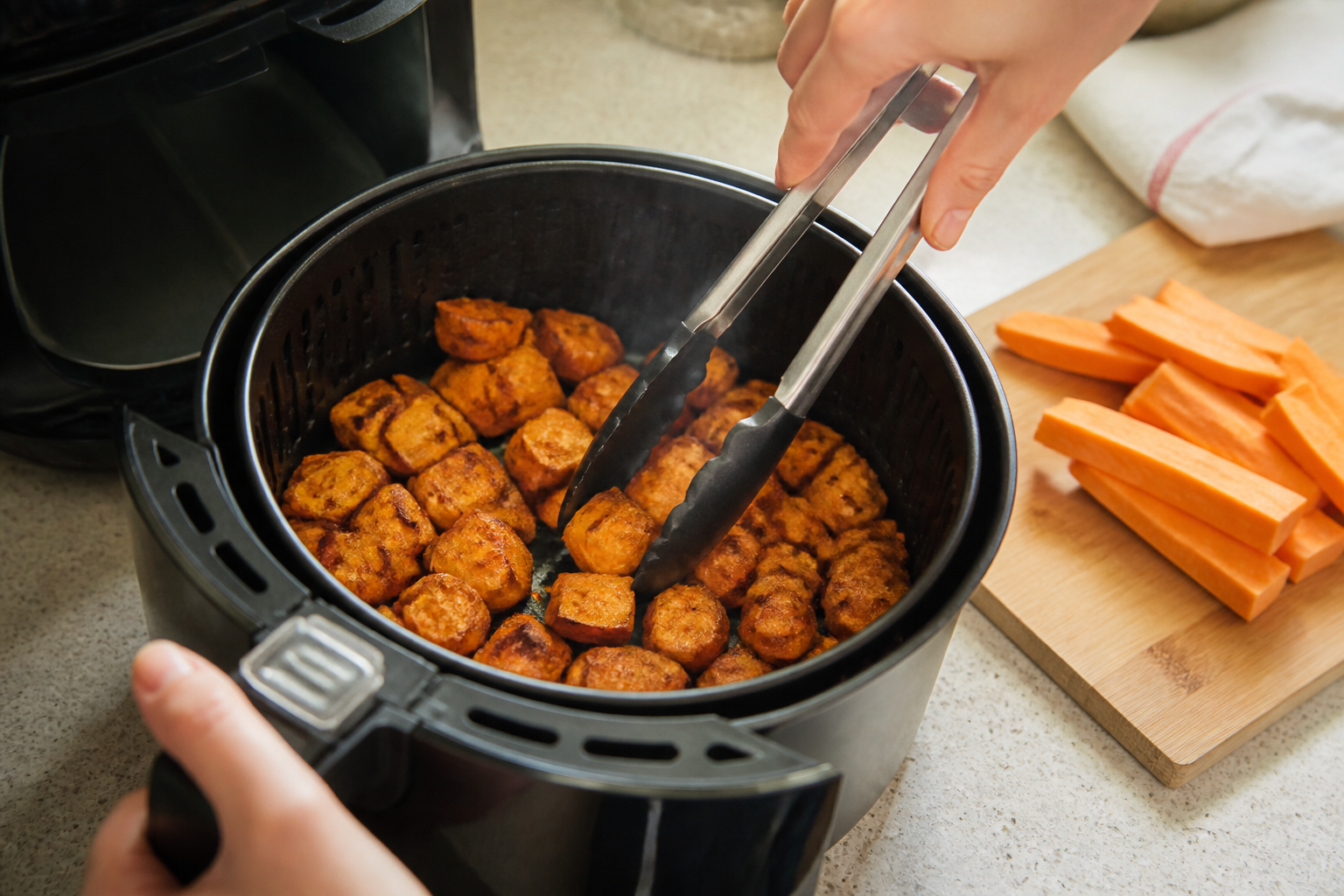 Patate douce air fryer : l’astuce pour des morceaux fondants et grillés