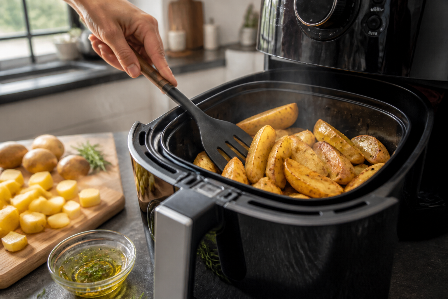 Pomme de terre airfryer : quartiers, grenailles ou cubes, quelle cuisson choisir ?