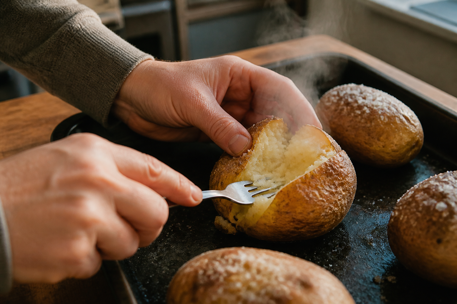 Pomme de terre au four : peau croustillante et chair fondante à tous les coups