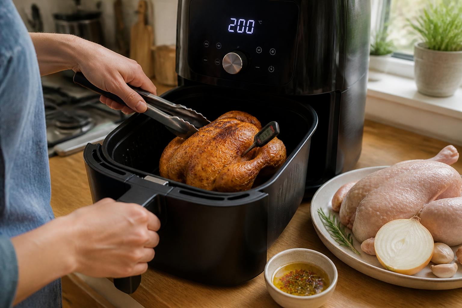 Poulet air fryer : les bons réglages pour une viande juteuse