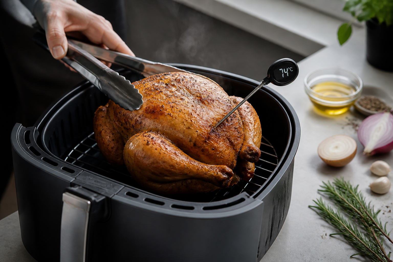 Poulet air fryer : les bons réglages pour une viande juteuse