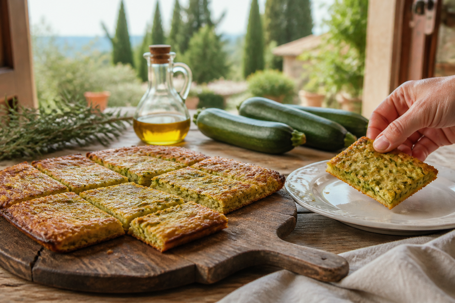 Scarpaccia de courgettes : la galette italienne fine et croustillante